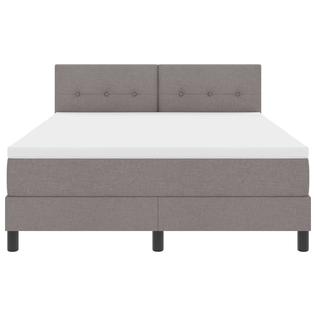 Box spring seng med pude Gråbrun 140 x 200 cm Stof