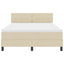 Box spring seng med LED-lysstrimler Creme 140 x 200 cm Stof