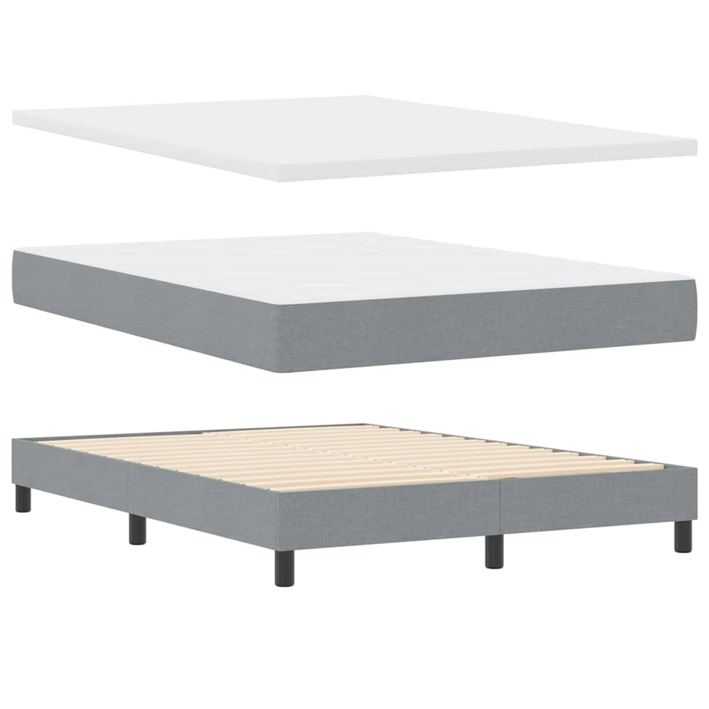 Box spring seng med pude Lysegrå 160 x 200 cm Stof