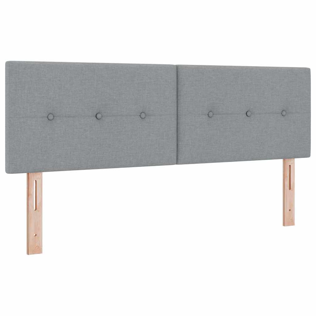 Box spring seng med pude Lysegrå 160 x 200 cm Stof