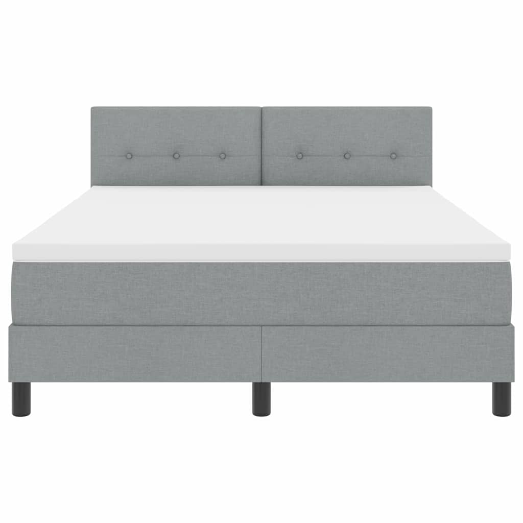Box spring seng med pude Lysegrå 160 x 200 cm Stof
