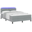 Box spring seng med pude Lysegrå 160 x 200 cm Stof