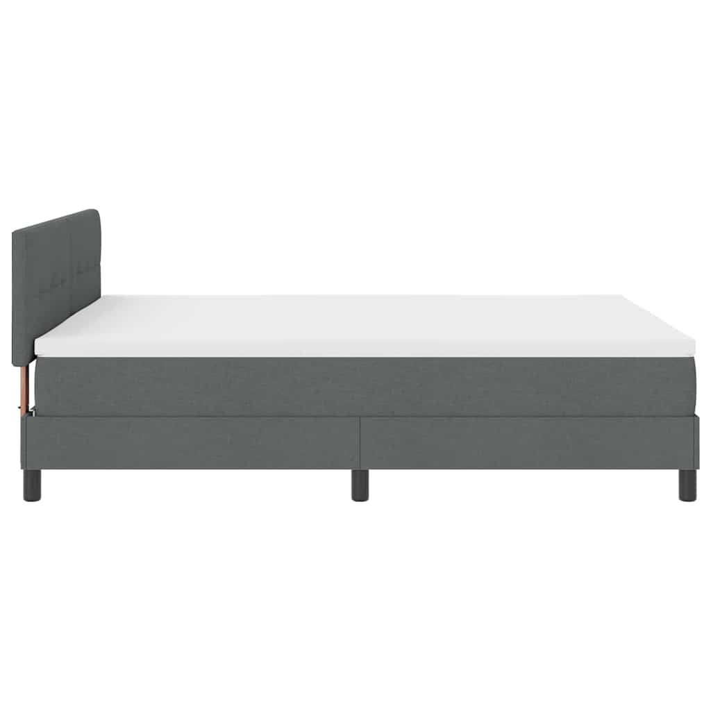 Box spring seng med LED-lysstrimler Mørkegrå 160 x 200 cm Stof