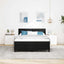 Box spring seng med LED-lysstrimler Sort 160 x 200 cm Stof