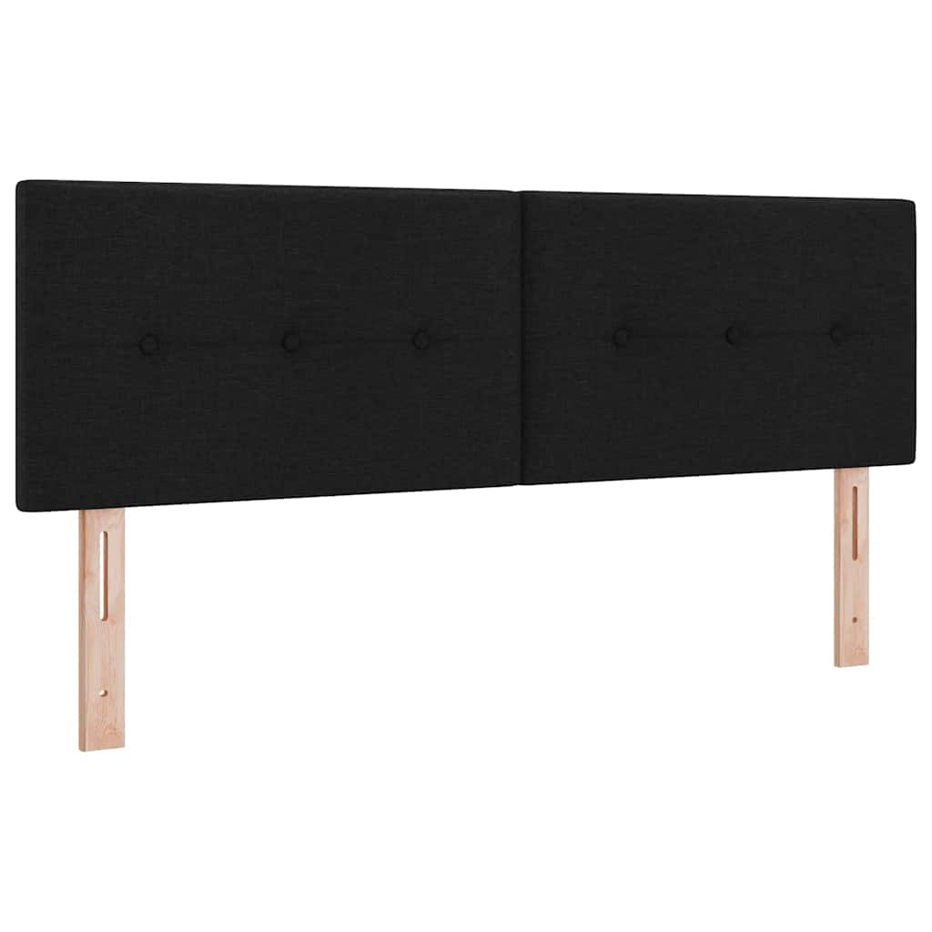 Box spring seng med LED-lysstrimler Sort 160 x 200 cm Stof