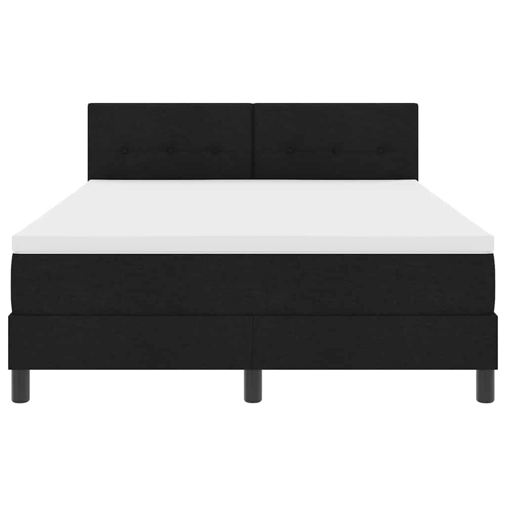 Box spring seng med LED-lysstrimler Sort 160 x 200 cm Stof