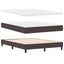 Box spring seng med LED-lysstrimler Mørk Brun 160 x 200 cm Stof