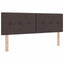 Box spring seng med LED-lysstrimler Mørk Brun 160 x 200 cm Stof