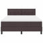 Box spring seng med LED-lysstrimler Mørk Brun 160 x 200 cm Stof