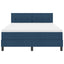 Box spring seng med LED-lysstrimler Blå 160 x 200 cm Stof