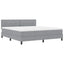 Box spring seng med LED-lysstrimler Lysegrå 180 x 200 cm Stof