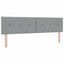 Box spring seng med LED-lysstrimler Lysegrå 180 x 200 cm Stof