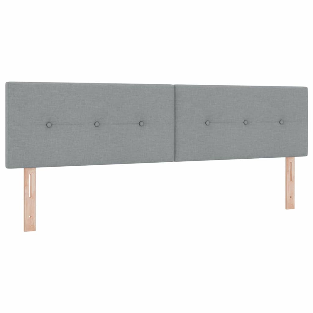 Box spring seng med LED-lysstrimler Lysegrå 180 x 200 cm Stof