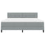 Box spring seng med LED-lysstrimler Lysegrå 180 x 200 cm Stof