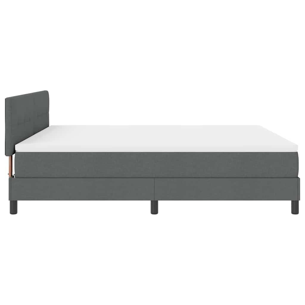 Box spring seng med LED-lysstrimler Mørkegrå 180 x 200 cm Stof