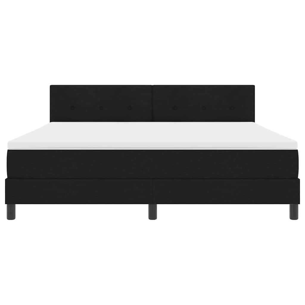 Box spring seng med LED-lysstrimler Sort 180 x 200 cm Stof