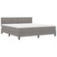 Box spring seng med LED-lysstrimler Gråbrun 180 x 200 cm Stof
