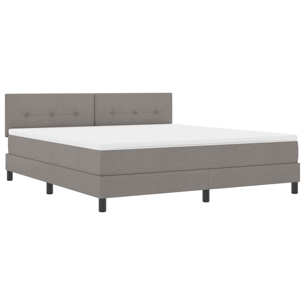 Box spring seng med LED-lysstrimler Gråbrun 180 x 200 cm Stof