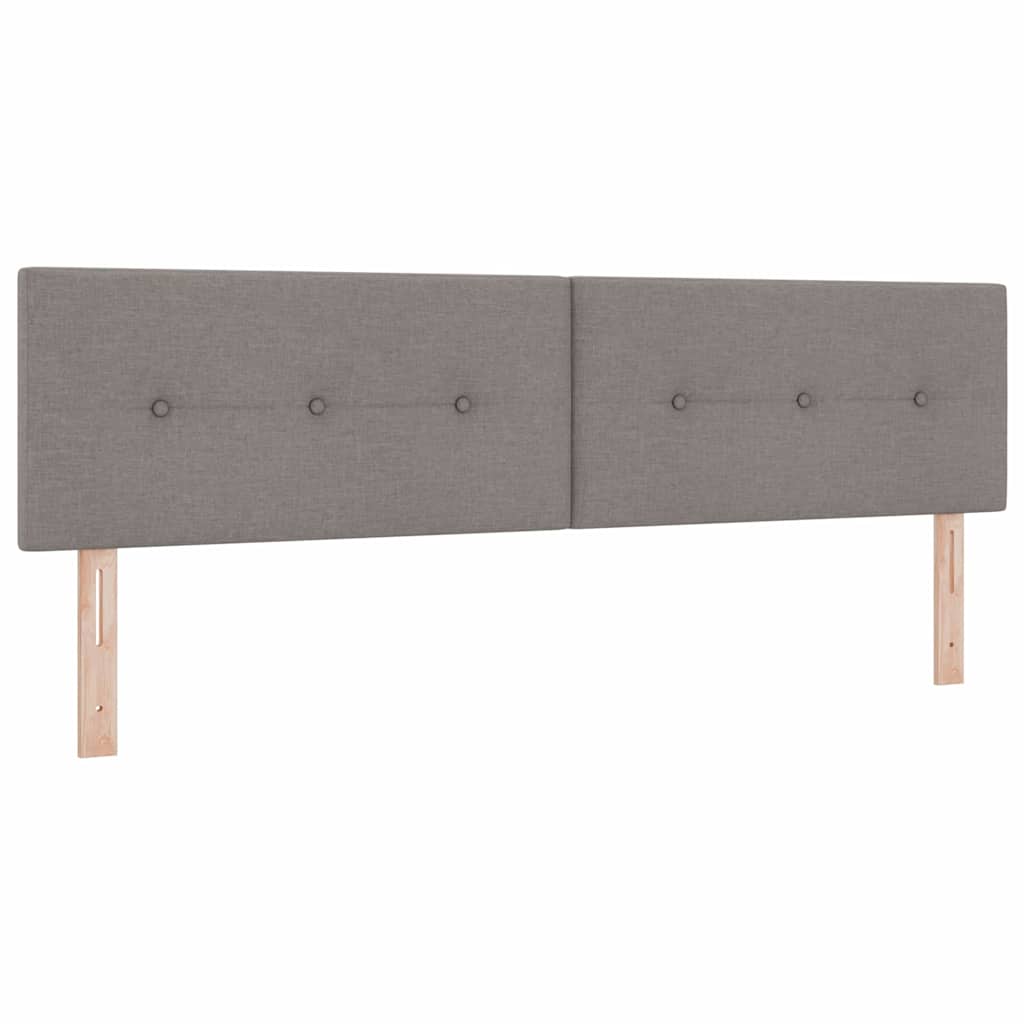 Box spring seng med LED-lysstrimler Gråbrun 180 x 200 cm Stof