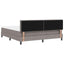 Box spring seng med LED-lysstrimler Gråbrun 180 x 200 cm Stof