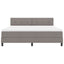 Box spring seng med LED-lysstrimler Gråbrun 180 x 200 cm Stof