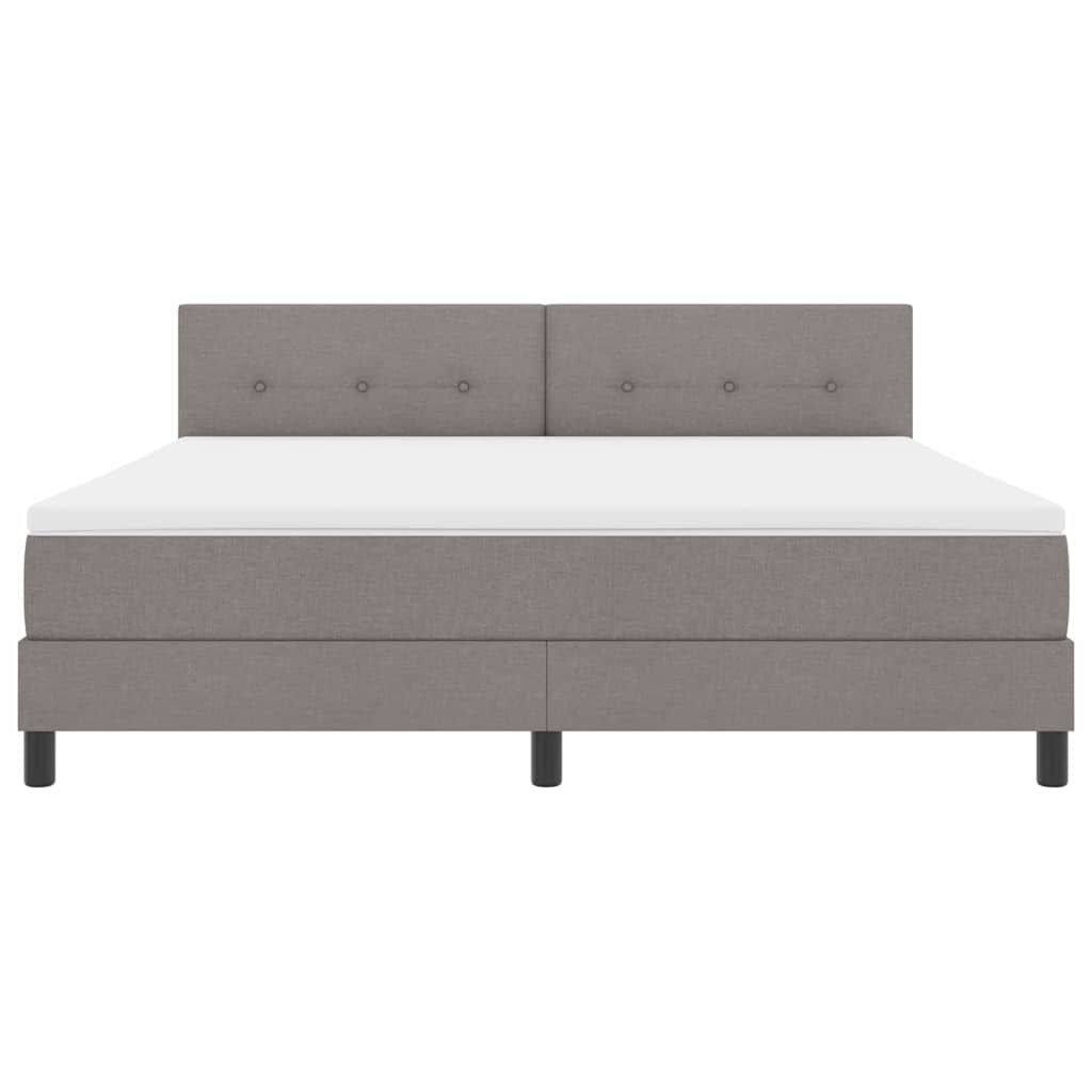 Box spring seng med LED-lysstrimler Gråbrun 180 x 200 cm Stof