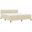 Box spring seng med LED-lysstrimler Creme 180 x 200 cm Stof