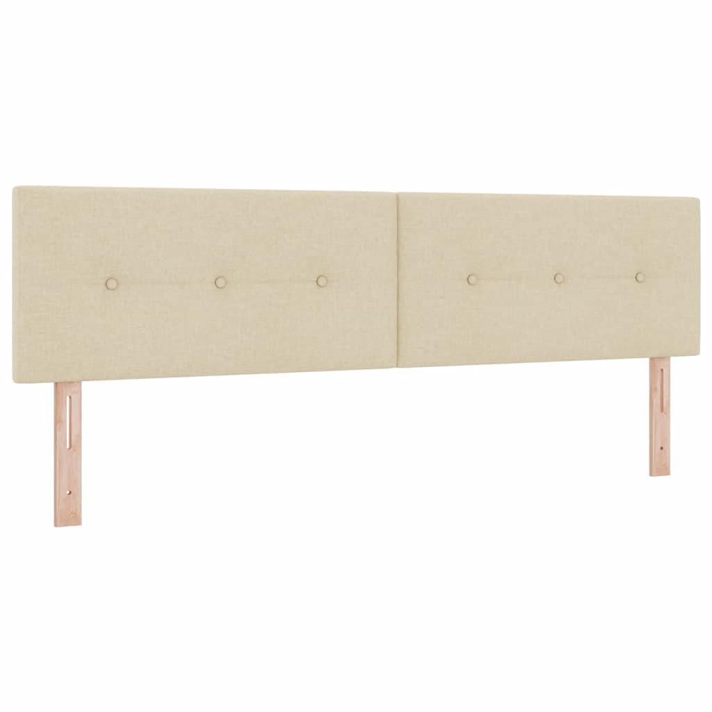 Box spring seng med LED-lysstrimler Creme 180 x 200 cm Stof