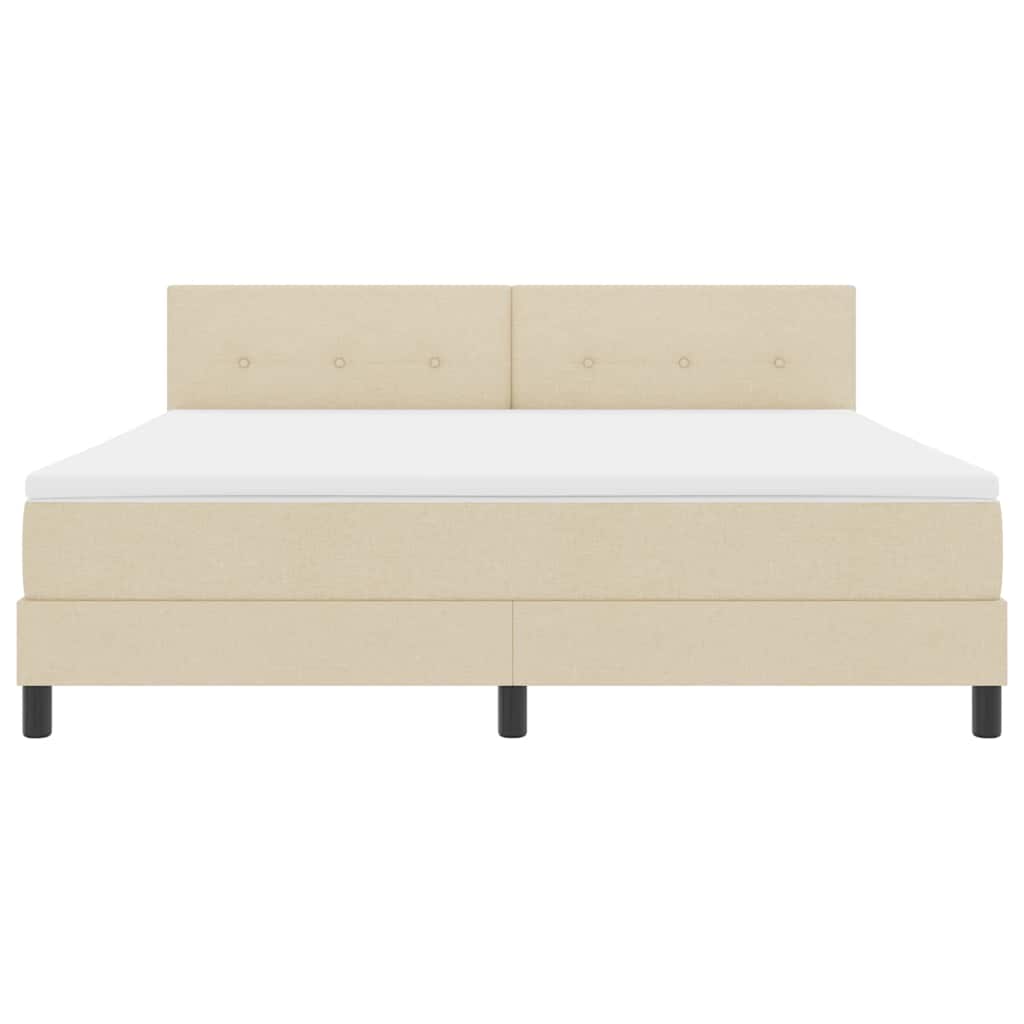Box spring seng med LED-lysstrimler Creme 180 x 200 cm Stof