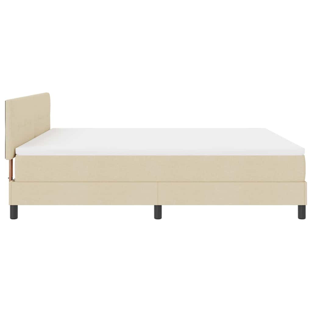Box spring seng med LED-lysstrimler Creme 180 x 200 cm Stof