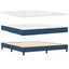 Box spring seng med LED-lysstrimler Blå 180 x 200 cm Stof