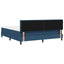 Box spring seng med LED-lysstrimler Blå 180 x 200 cm Stof