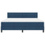 Box spring seng med LED-lysstrimler Blå 180 x 200 cm Stof