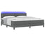 Box spring seng med LED-lysstrimler Mørkegrå 200 x 200 cm Stof
