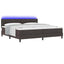 Box spring seng med LED-lysstrimler Mørk Brun 200 x 200 cm Stof