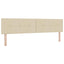 Box spring seng med LED-lysstrimler Creme 200 x 200 cm Stof