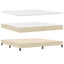 Box spring seng med LED-lysstrimler Creme 200 x 200 cm Stof