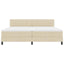 Box spring seng med LED-lysstrimler Creme 200 x 200 cm Stof