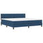 Box spring seng med LED-lysstrimler Blå 200 x 200 cm Stof