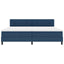 Box spring seng med LED-lysstrimler Blå 200 x 200 cm Stof