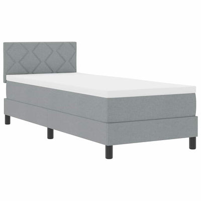 Box spring seng med pude Lysegrå 80 x 200 cm Stof