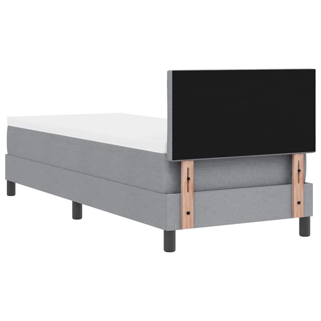 Box spring seng med pude Lysegrå 80 x 200 cm Stof