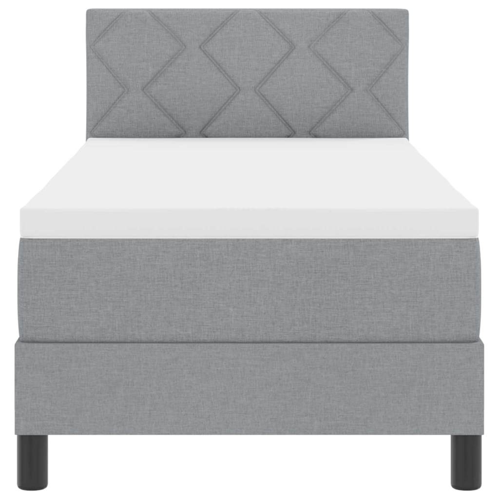 Box spring seng med pude Lysegrå 80 x 200 cm Stof