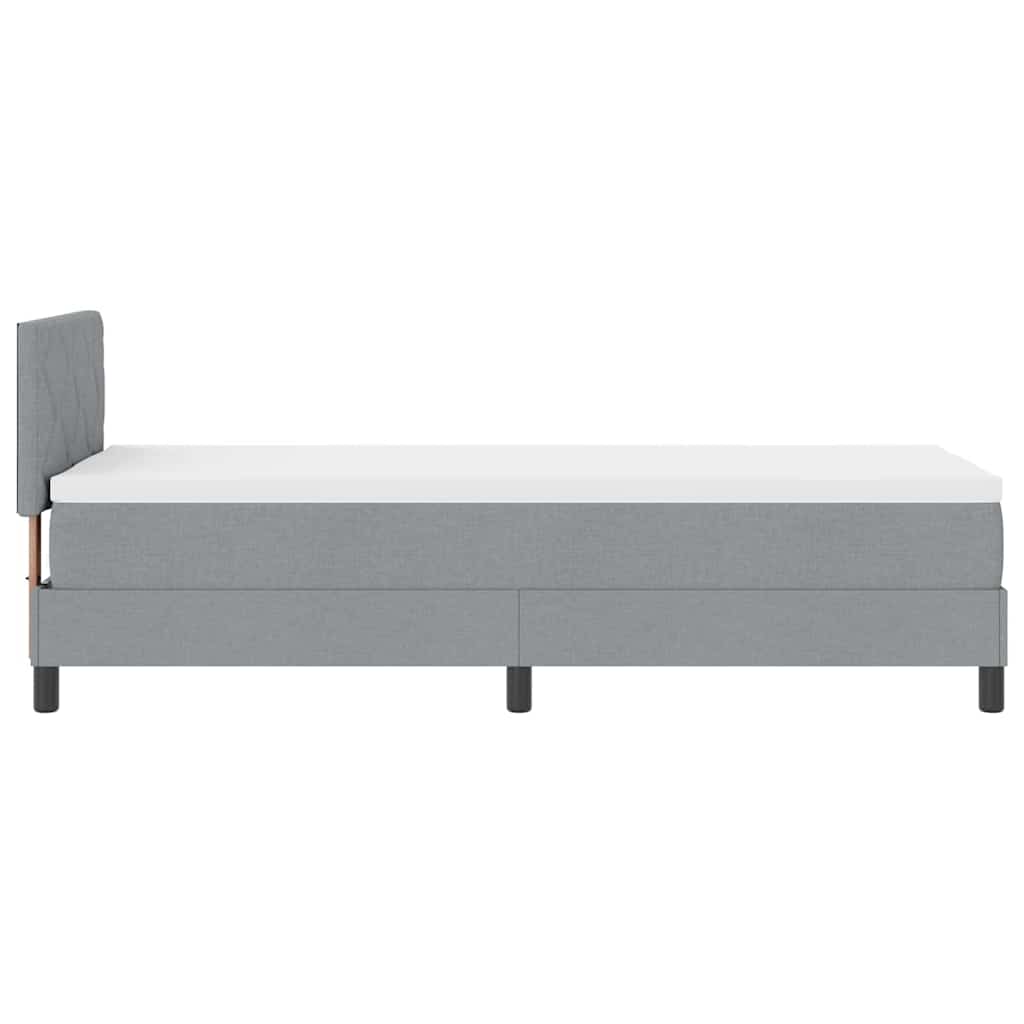 Box spring seng med pude Lysegrå 80 x 200 cm Stof