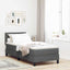 Box spring seng med pude Mørkegrå 80 x 200 cm Stof