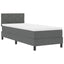 Box spring seng med pude Mørkegrå 80 x 200 cm Stof
