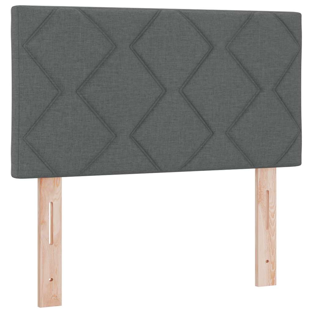 Box spring seng med pude Mørkegrå 80 x 200 cm Stof