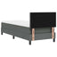 Box spring seng med pude Mørkegrå 80 x 200 cm Stof