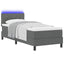 Box spring seng med pude Mørkegrå 80 x 200 cm Stof