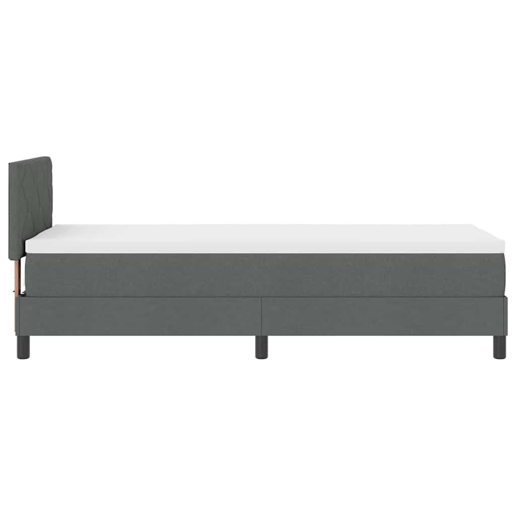 Box spring seng med pude Mørkegrå 80 x 200 cm Stof